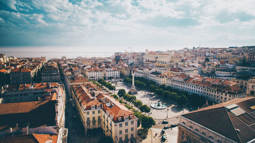 High angle view of cityscape