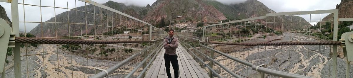 Panoramic view of bridge against sky