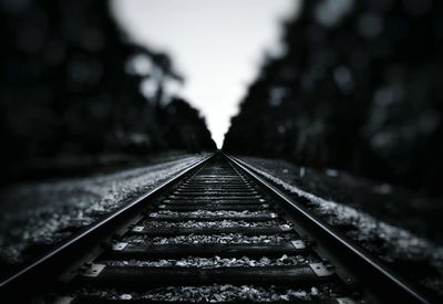 Surface level of railroad tracks