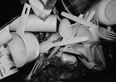 High angle view of vegetables in kitchen