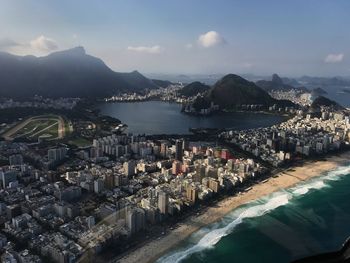 Aerial view of city at waterfront