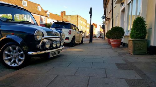 Cars parked in front of building