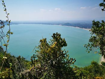 High angle view of sea against sky