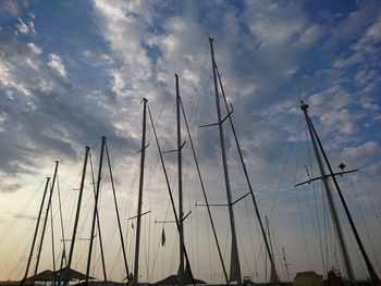 Low angle view of sailboat against sky