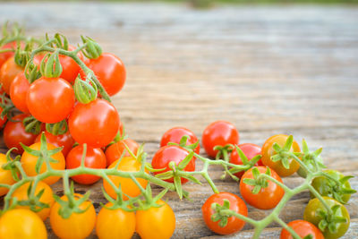 Close-up of cherry tomatoes on table