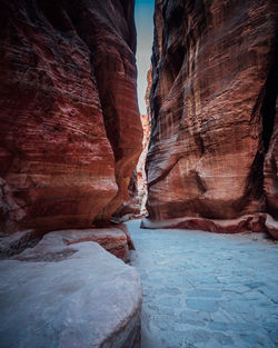 Rock formation on land