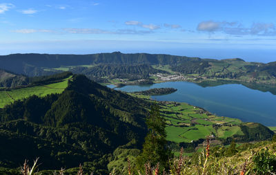 Beautiful view of sete cidades in portugal.