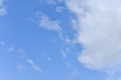 Low angle view of clouds in blue sky