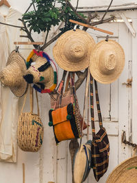 Handmade wicker objects in the streets of morocco