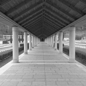 Empty corridor with bridge