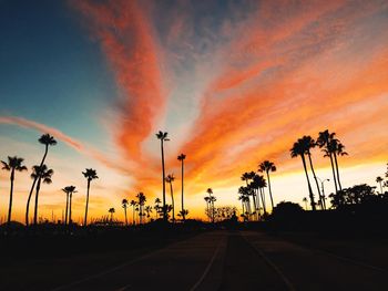 View of road at sunset