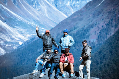 People on snow covered mountains