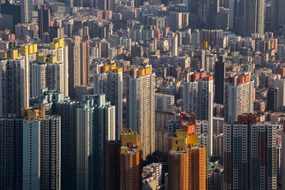 Aerial view of modern buildings in city