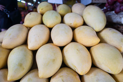 Close-up of oranges for sale at market stall