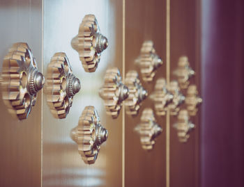 Close-up of door knocker at home