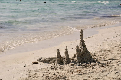 Sandcastle on beach