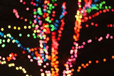 Defocused image of illuminated christmas lights