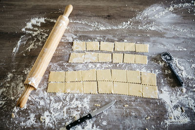 Close-up of food on cutting board