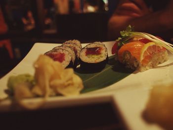 Close-up of served food