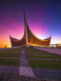View of historical building at sunset