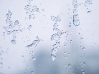 Full frame shot of raindrops on window