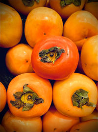 High angle view of oranges at market stall