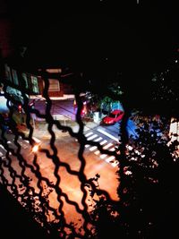 Cars on road at night