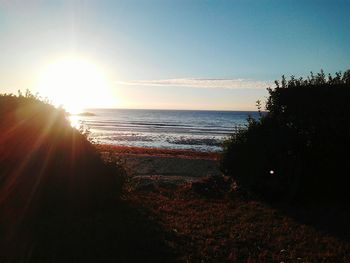 Scenic view of sunset over sea