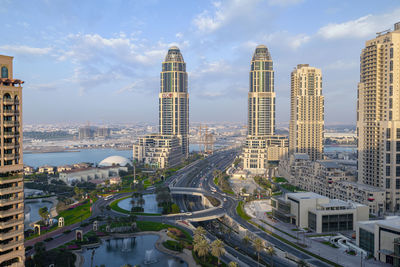 Aerial view of peral qatar porto arabia