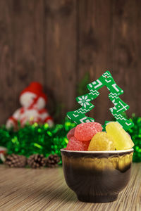 Close-up of fruits on table