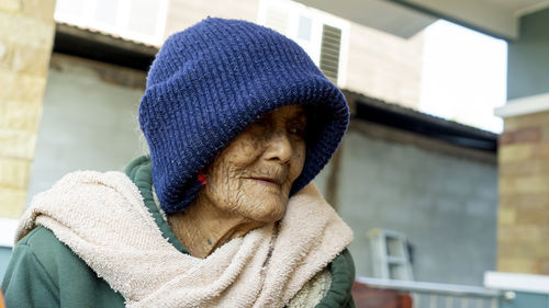 Face of old woman, old age, close up, thailand