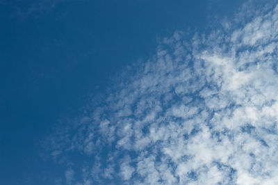 Low angle view of clouds in blue sky