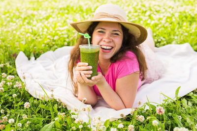 Portrait of a smiling young woman