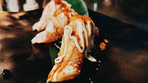 Close-up of meat in a plate