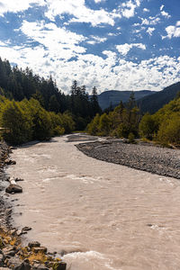 Scenic view of river against sky