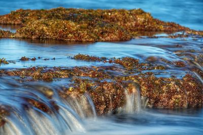 Scenic view of waterfall, long exposures 