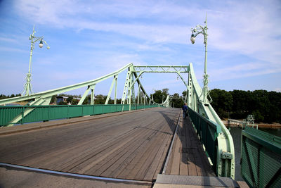 Suspension bridge against sky