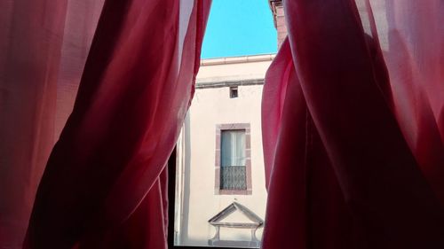 Low angle view of house window