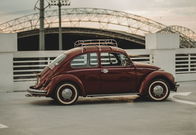 Vintage car on road