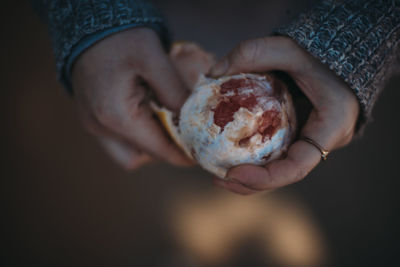 Close-up of woman holding ice cream