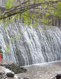 Water flowing through rocks