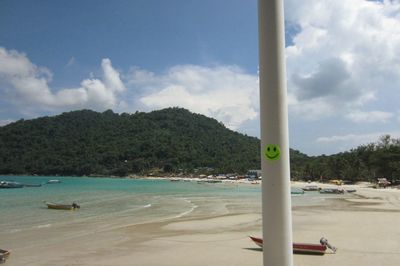 Scenic view of beach against sky