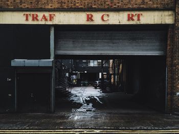 Abandoned building in city