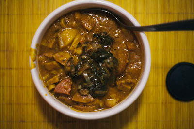 Close-up of soup in bowl