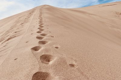 Sand dunes in desert