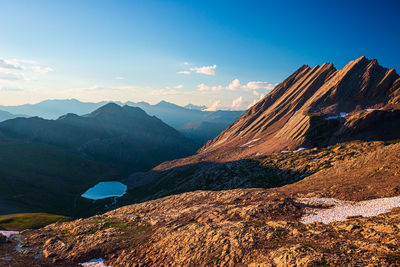 Scenic view of mountains against sky