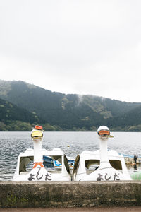 Scenic view of lake against clear sky