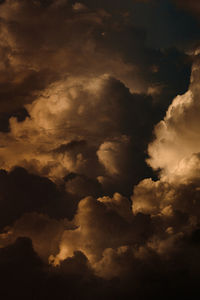 Low angle view of clouds in sky during sunset