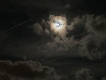 Low angle view of moon in sky