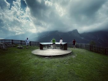 Scenic view of mountain against sky